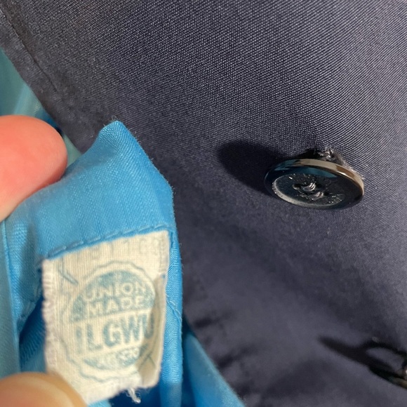 Misty Harbor Buoy Cloth Rain Trench Coat | Rare Vintage 60s Size 18Reg Navy Blue - Picture 3 of 12